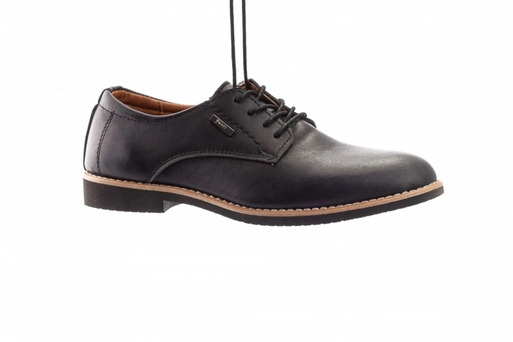 Підліткові туфлі шкіряні весняно-осінні чорні Yuves М5 (Trade Mark) фото 2 — інтернет-магазин Tapok