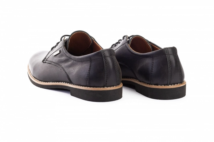 Підліткові туфлі шкіряні весняно-осінні чорні Yuves М5 (Trade Mark) фото 4 — інтернет-магазин Tapok