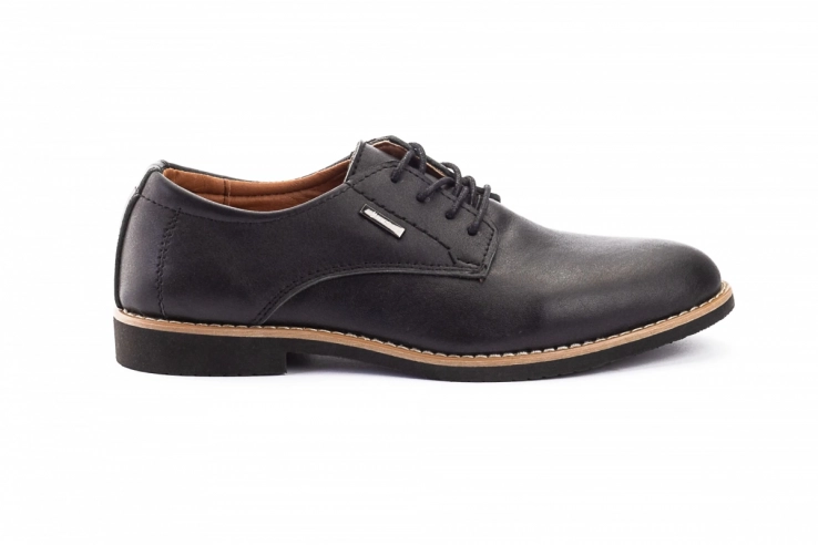 Подростковые туфли кожаные весенне-осенние черные Yuves М5 (Trade Mark) фото 5 — интернет-магазин Tapok