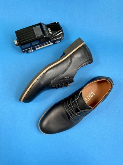 Подростковые туфли кожаные весенне-осенние черные Yuves М5 (Trade Mark) фото 6 — интернет-магазин Tapok