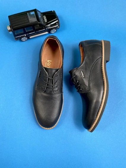 Підліткові туфлі шкіряні весняно-осінні чорні Yuves М5 (Trade Mark) фото 7 — інтернет-магазин Tapok