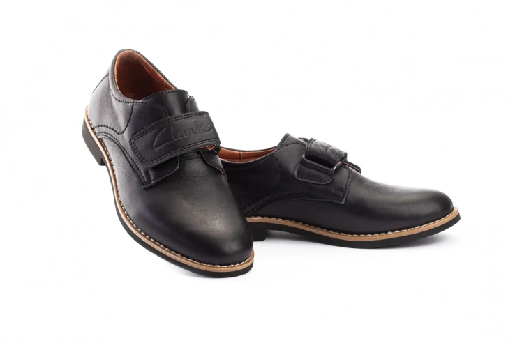 Подростковые туфли кожаные весенне-осенние черные Yuves М5L фото 1 — интернет-магазин Tapok