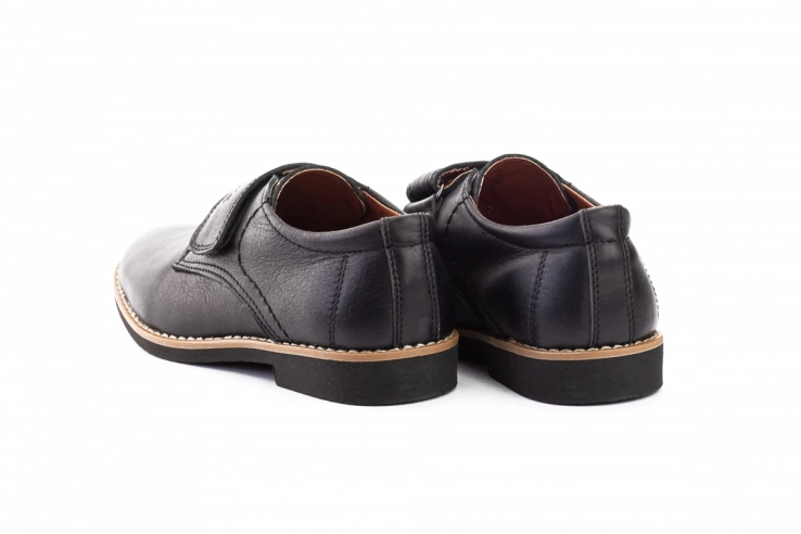 Подростковые туфли кожаные весенне-осенние черные Yuves М5L фото 5 — интернет-магазин Tapok