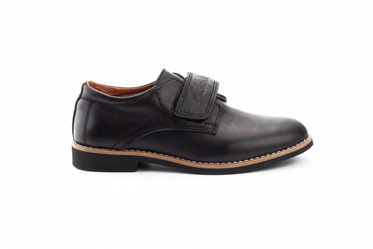 Подростковые туфли кожаные весенне-осенние черные Yuves М5L фото 6 — интернет-магазин Tapok
