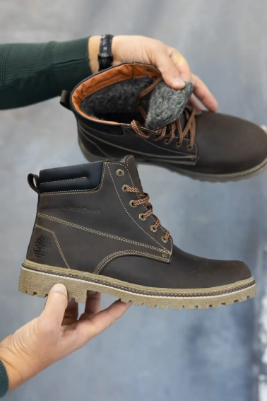 Мужские ботинки кожаные зимние коричневые Accord БОТ фото 8 — интернет-магазин Tapok
