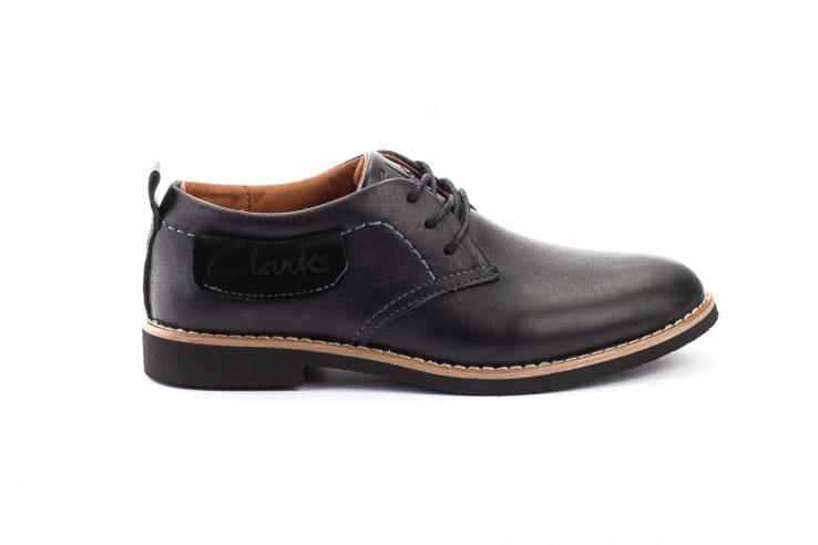 Подростковые туфли кожаные весенне-осенние черные Yuves М6 фото 5 — интернет-магазин Tapok