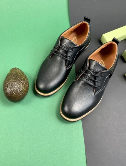 Підліткові туфлі шкіряні весняно-осінні чорні Yuves М6 фото 8 — інтернет-магазин Tapok