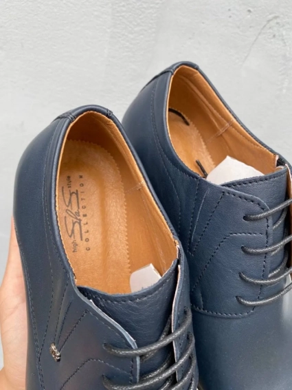 Мужские туфли кожаные весенне-осенние синие Stas 335-24-67 фото 2 — интернет-магазин Tapok