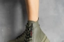 Женские ботинки кожаные весенне-осенние хаки OLLI К-2-200 байка Фото 2