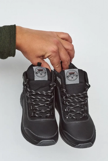Подростковые ботинки кожаные зимние черные Splinter 1719 мех фото 2 — интернет-магазин Tapok