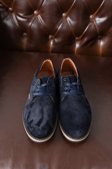 Мужские замшевые туфли весенне-осенние синие Emirro 342 ZSI фото 5 — интернет-магазин Tapok