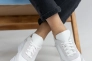 Жіночі кросівки шкіряні весняно-осінні білі-сірі Yuves 187 Фото 6