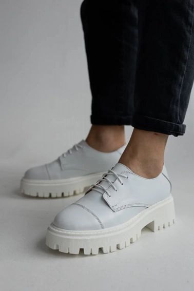 Женские туфли кожаные весенне-осенние белые Yuves 170 Style фото 7 — интернет-магазин Tapok
