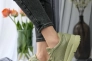 Жіночі кросівки шкіряні літні зелені Yuves 192 Перфорація Фото 5