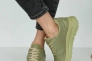 Жіночі кросівки шкіряні літні зелені Yuves 192 Перфорація Фото 9