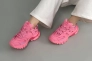 Кросівки жіночі шкіряні рожевого кольору зі вставками сітки Фото 1