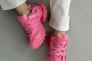 Кросівки жіночі шкіряні рожевого кольору зі вставками сітки Фото 2