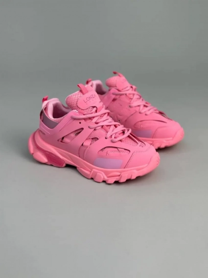 Кросівки жіночі шкіряні розового кольору зі вставками сітки фото 9 — інтернет-магазин Tapok