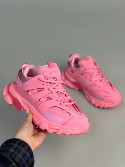 Кросівки жіночі шкіряні розового кольору зі вставками сітки фото 12 — інтернет-магазин Tapok
