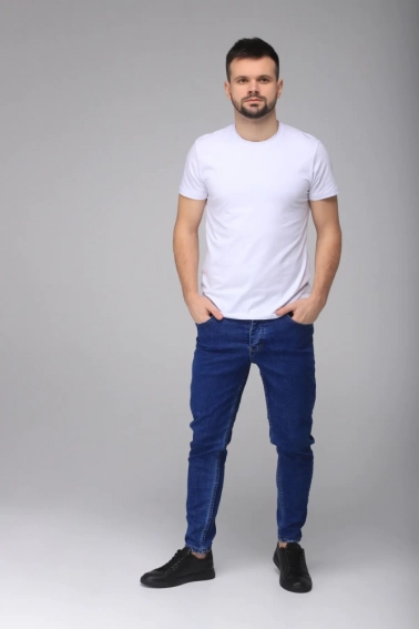 Джинсы Slim Fit мужские Mario Cavalli 5693 Синий фото 4 — интернет-магазин Tapok