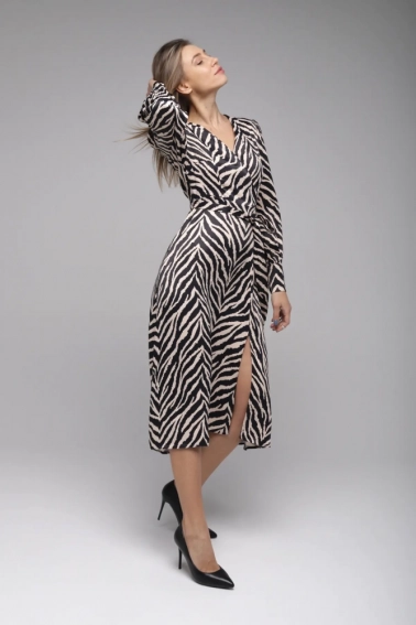 Платье женское с узором Sateen 3011-3511 Черный фото 1 — интернет-магазин Tapok