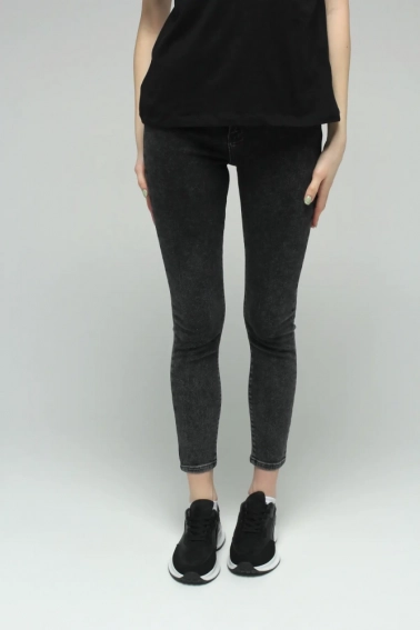 Джинсы Slim Fit женские On me 3103 baza Темно-серый фото 1 — интернет-магазин Tapok