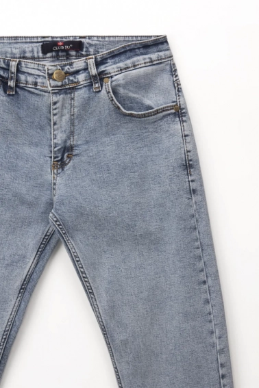 Джинсы Slim Fit мужские CLUB ju CJU2360 Голубой фото 7 — интернет-магазин Tapok