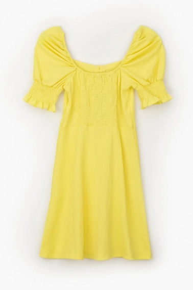Платье однотонное женское Firesh 8025 Желтый фото 2 — интернет-магазин Tapok