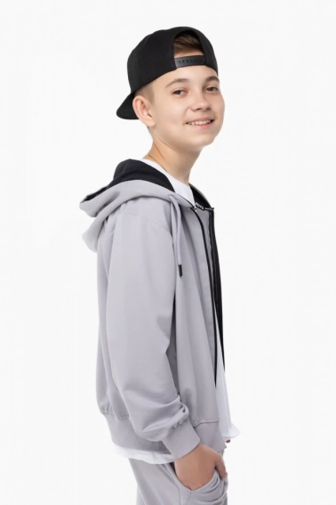 Спортивний костюм для хлопчика MAGO 24-4026 кофта+штани Світло-сірий фото 2 — інтернет-магазин Tapok