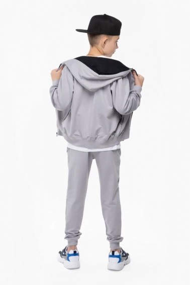 Спортивный костюм для мальчика MAGO 24-4026 кофта+штаны Светло-серый фото 7 — интернет-магазин Tapok