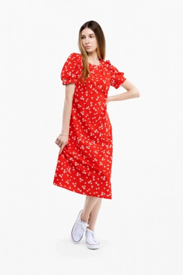 Платье с узором женское OnMe CTM WTC02319 Красный фото 1 — интернет-магазин Tapok
