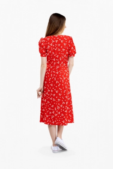 Платье с узором женское OnMe CTM WTC02319 Красный фото 6 — интернет-магазин Tapok