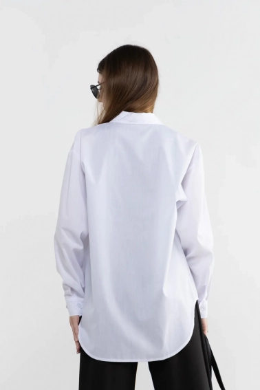 Сорочка однотонна жіноча OnMe CTM OM-WTC02329 Білий фото 5 — інтернет-магазин Tapok