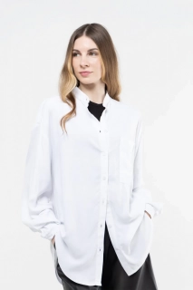 Блуза однотонна жіноча OnMe CTM OM-WTC02333 Білий