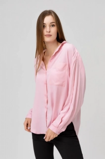Блуза однотонна жіноча OnMe CTM OM-WTC02335 Рожевий