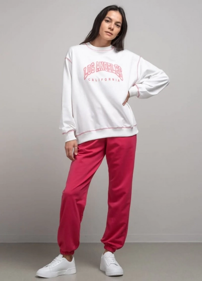 Костюм жіночий 341224 Fashion Малиновий/білий фото 1 — інтернет-магазин Tapok