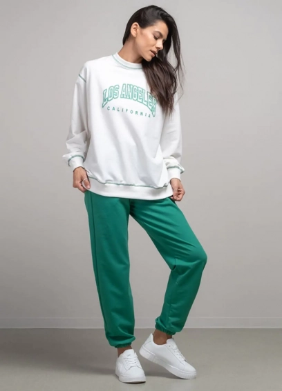 Костюм жіночий 341220 Fashion Зелений/білий фото 1 — інтернет-магазин Tapok