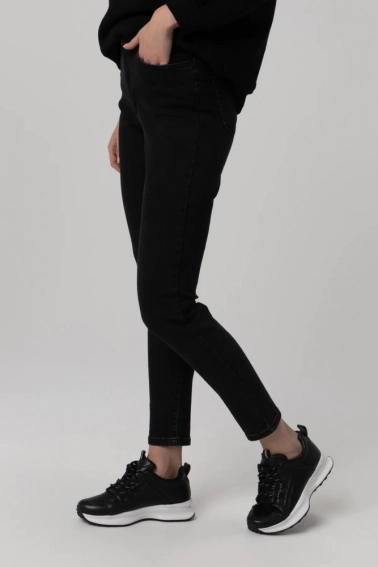 Джинсы Mom Fit женские Zeo Basic 3824 Темно-серый фото 2 — интернет-магазин Tapok