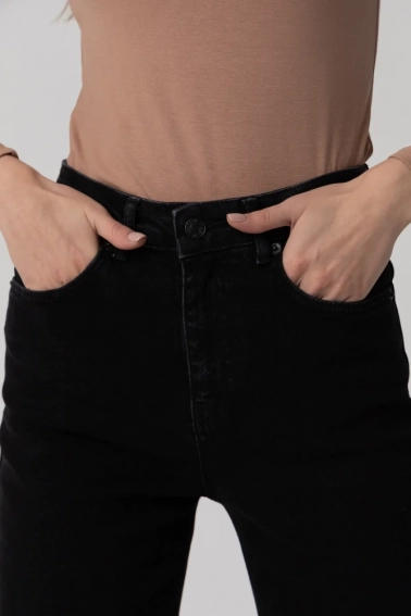 Джинси Regular fit жіночі Zeo Basic 3813 Чорний фото 4 — інтернет-магазин Tapok