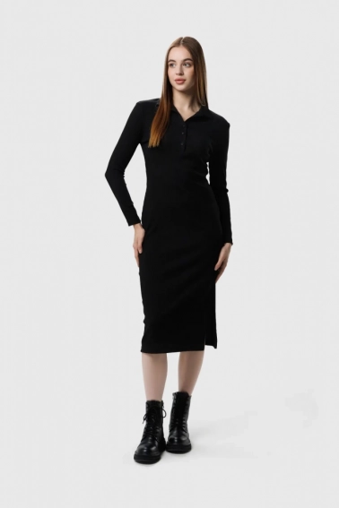 Платье однотонное женское LAWA WTC02349 Черный фото 1 — интернет-магазин Tapok