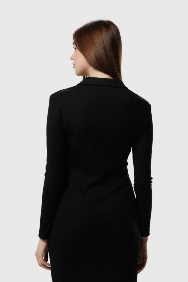 Платье однотонное женское LAWA WTC02349 Черный фото 6 — интернет-магазин Tapok