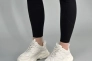Кросівки жіночі шкіряні молочного кольору зі вставками сітки Фото 1