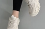 Кросівки жіночі шкіряні молочного кольору зі вставками сітки Фото 4