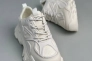 Кросівки жіночі шкіряні молочного кольору зі вставками сітки Фото 12