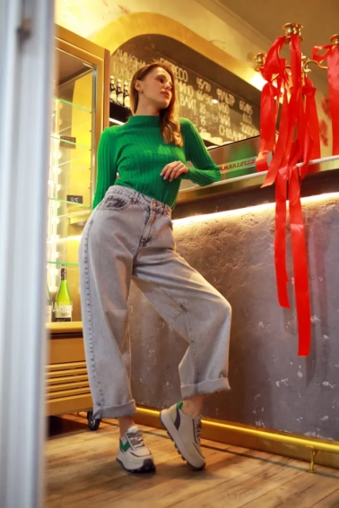 Кросівки жіночі замшеві 588257 Сірі зелені фото 11 — інтернет-магазин Tapok