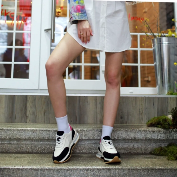 Кросівки жіночі шкіряні 588258 Молочні чорні фото 8 — інтернет-магазин Tapok