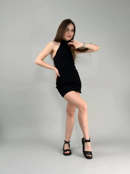 Босоніжки жіночі шкіряні чорного кольору фото 6 — интернет-магазин Tapok