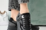 Женские кроссовки кожаные весенне-осенние черные Yuves 162 Фото 4