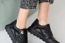 Женские кроссовки кожаные весенне-осенние черные Yuves 167 Фото 6