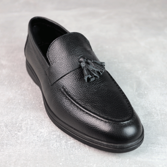 Лоферы мужские кожаные 588231 Черные фото 2 — интернет-магазин Tapok